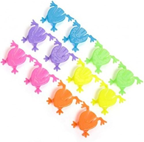 צפרדעי קפיצות מיני מלאות של AMSCAN | 2 1/8 x 2 1/8 x 5/8 | חבילה של 12 - צבעים שונים